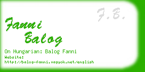 fanni balog business card